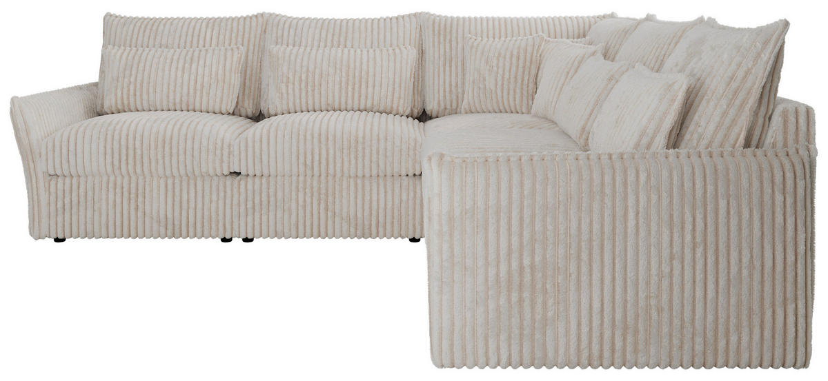 ECKSOFA VERSO L Beige Cord - Beige/Schwarz, Kunststoff/Textil (270/270cm) - MKS