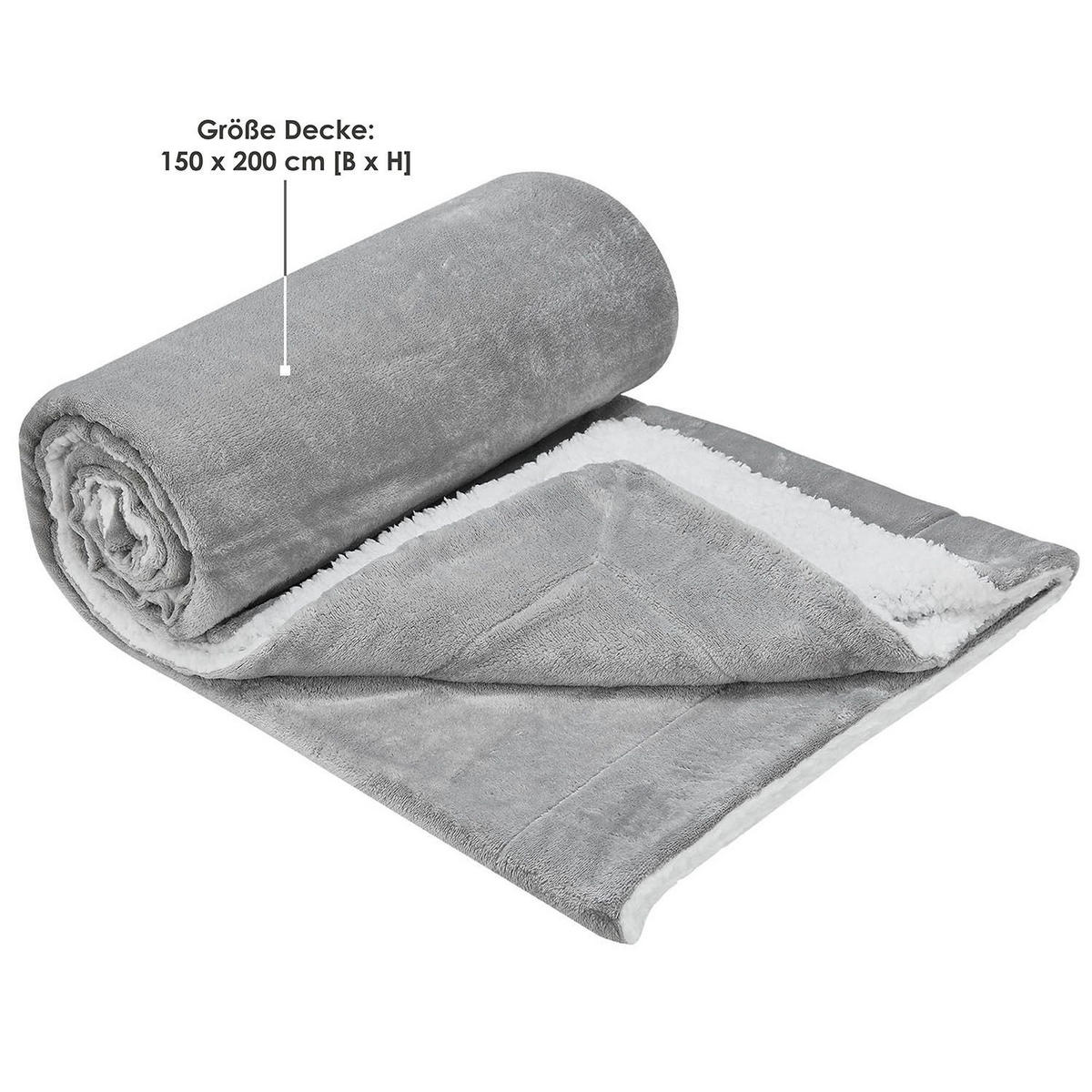 FLEECEDECKE Kuscheldecke 150x200 cm hellgrau - Hellgrau, Textil (150/200cm) - Juskys