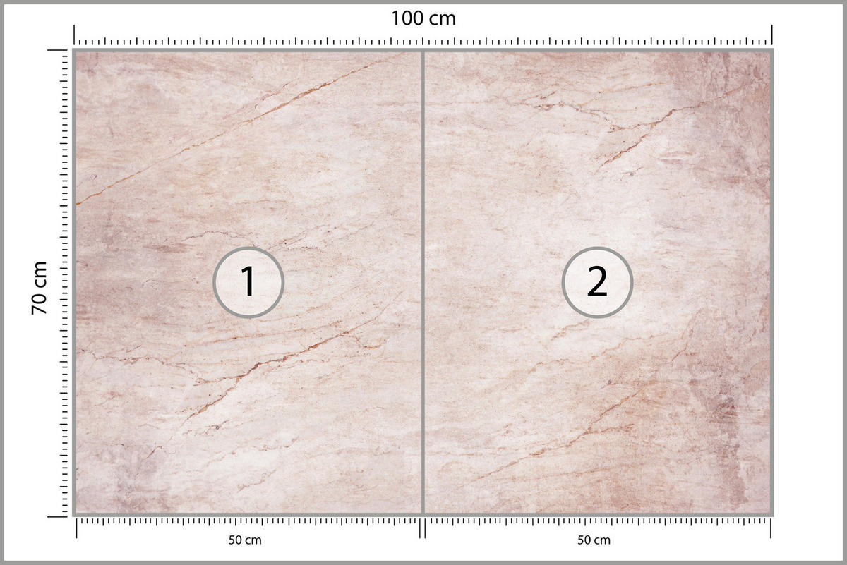 FOTOTAPETE für Wohnzimmer Beton Abstraktion 100x70 - Rosa, Papier (100/70cm) - Muralo