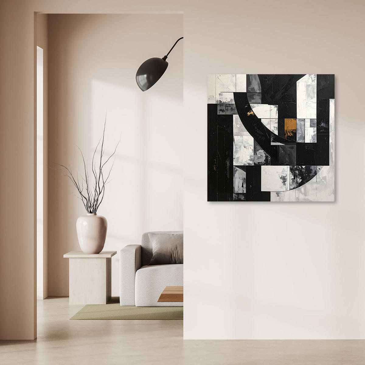 LEINWANDBILD 3D und geometrisch 60x60cm - Schwarz, Textil (60/60cm) - Feeby