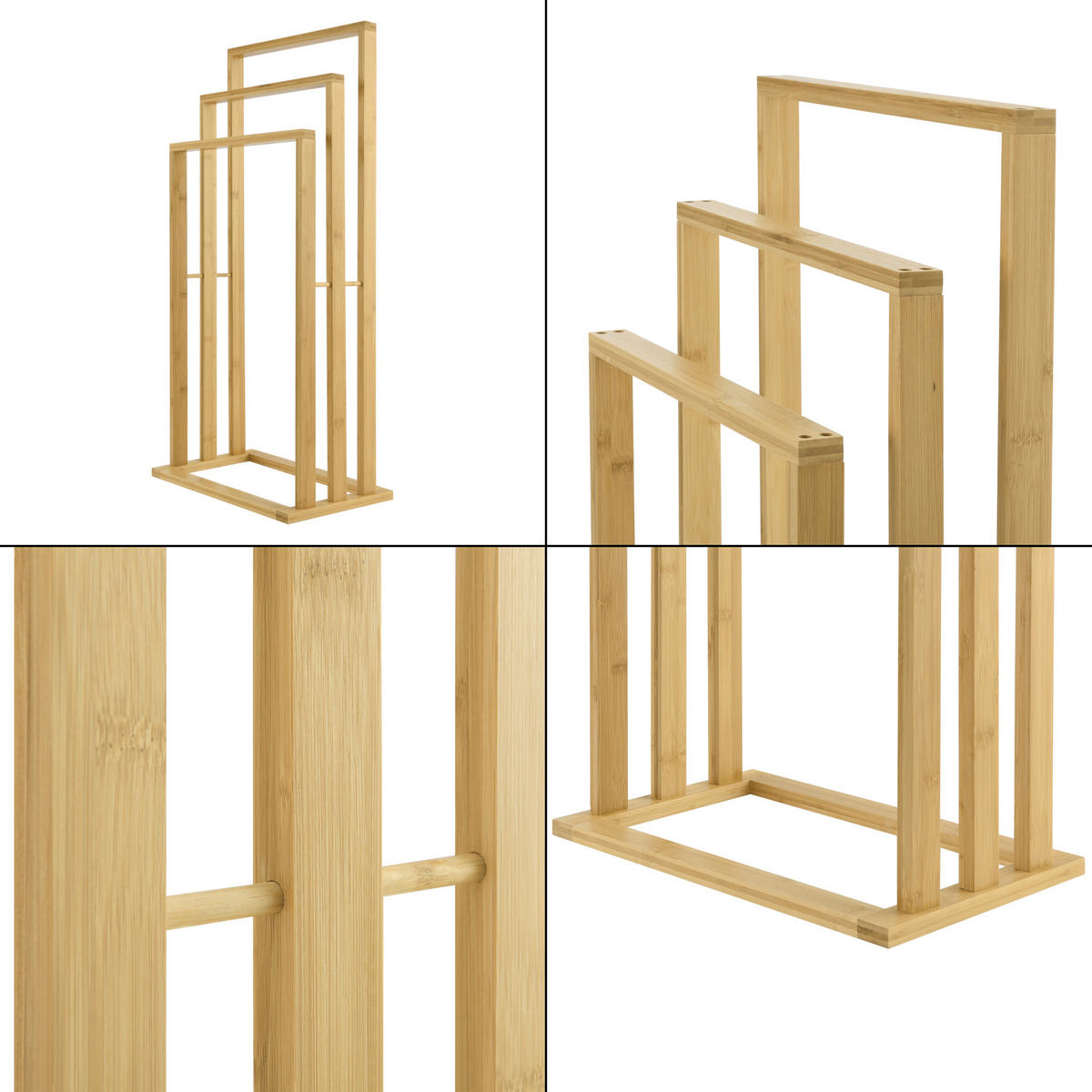 HANDTUCHSTÄNDER Rana - Naturfarben, Holz (40/82/24cm) - [en.casa]