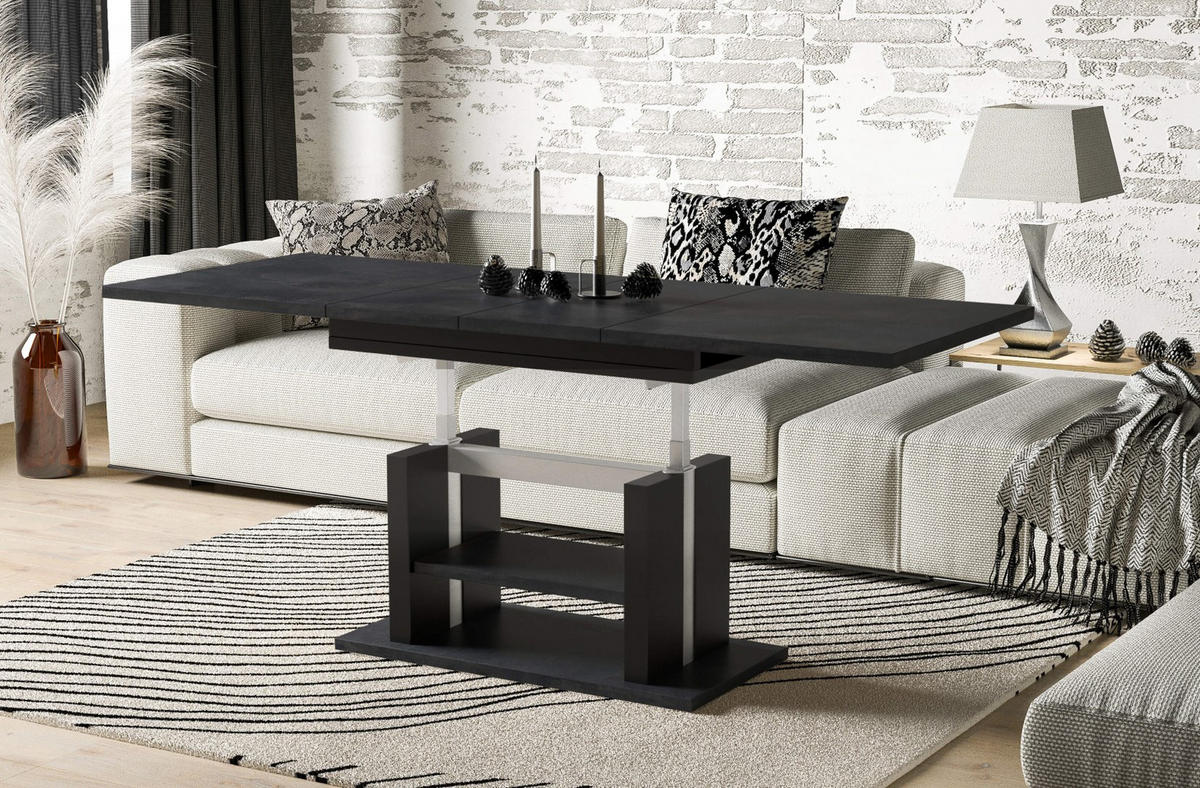 COUCHTISCH Dior höhenverstellbar ausziehbar bis 170 cm - Graphitfarben, Holzwerkstoff (110/65/58cm) - Endo-Moebel