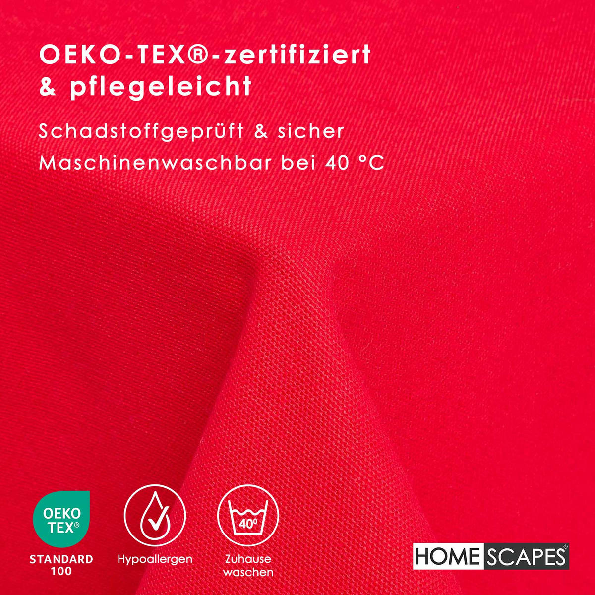 TISCHDECKE rot 137/178 cm, 100% Baumwolle - Rot, Textil (137/178cm) - Homescapes