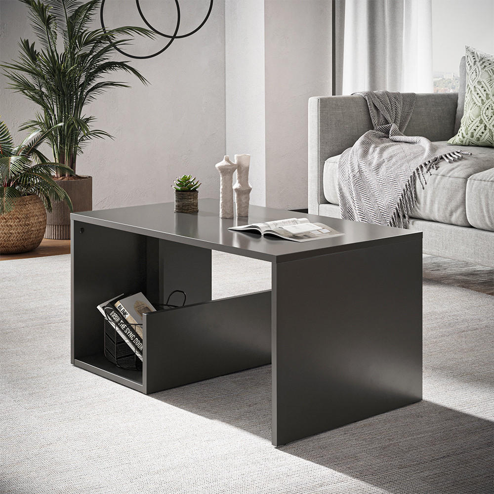 COUCHTISCH Lonar Anthrazit 80 x 46.6 cm - Anthrazit, Holzwerkstoff (46.6/80/40cm) - Vicco