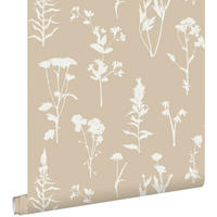 TAPETE Feldblumen 53 cm x 10.05 m - Beige, Papier (53/1000cm) - ESTAhome