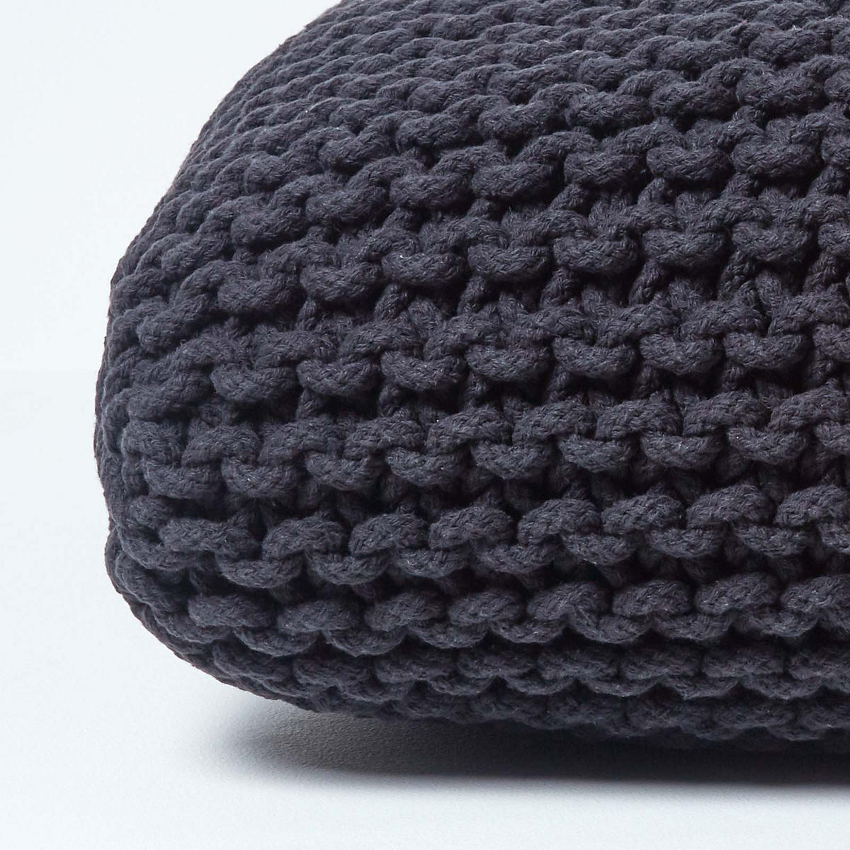 STRICK-POUF schwarz, Bodenkissen 70/70/20 cm - Schwarz, Textil (70/20/70cm) - Homescapes