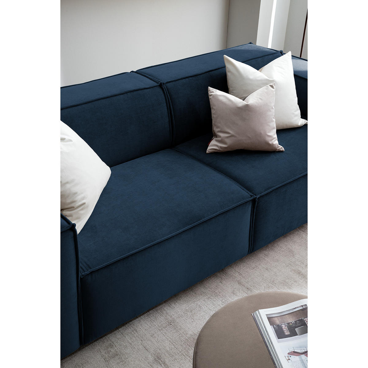 2,5-SITZER SOFA - Dunkelblau, Textil (223/70/96cm) - home24