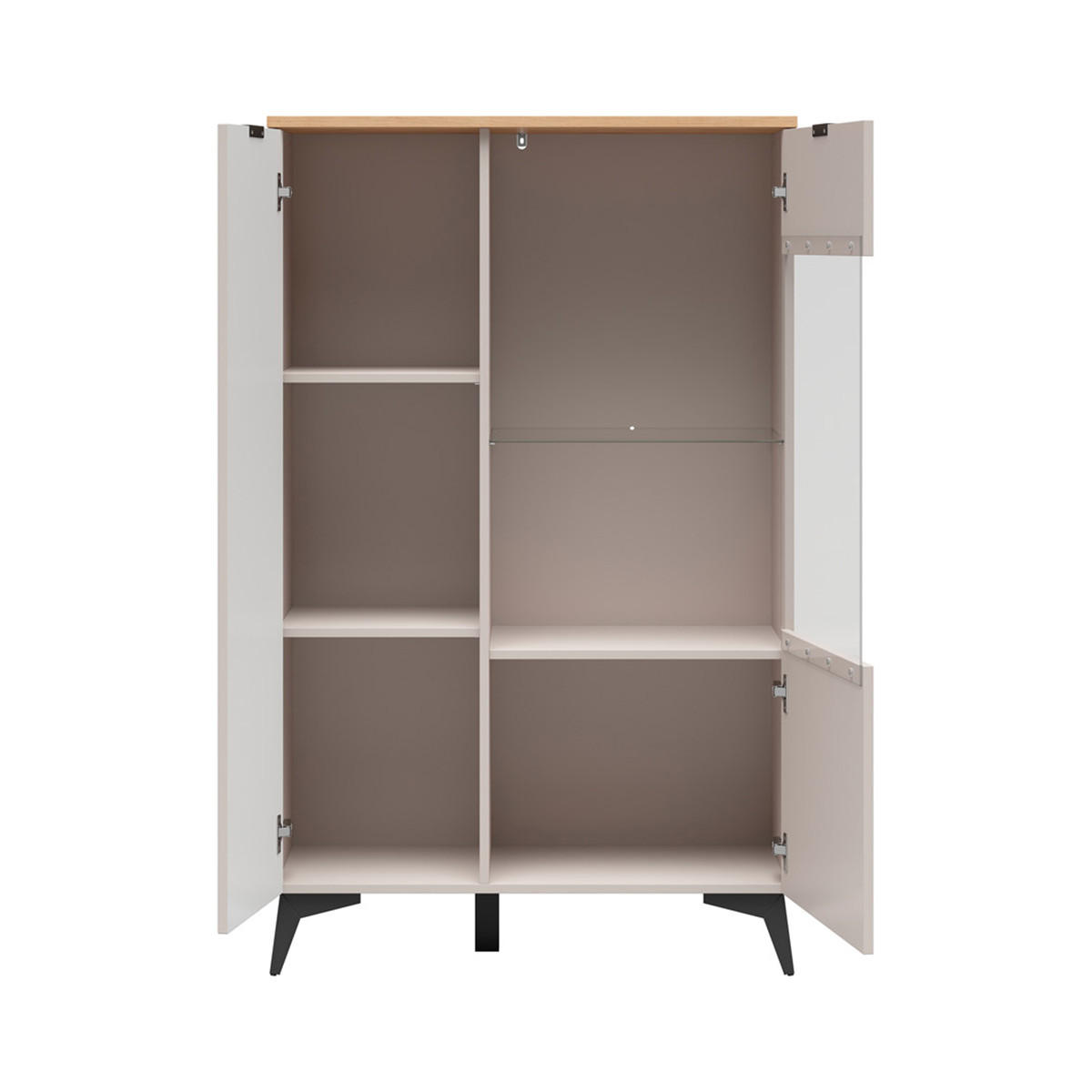 GESCHIRRSCHRANK Vicky Kaschmir - Beige, Holzwerkstoff (85/138/41cm) - Petits-meubles