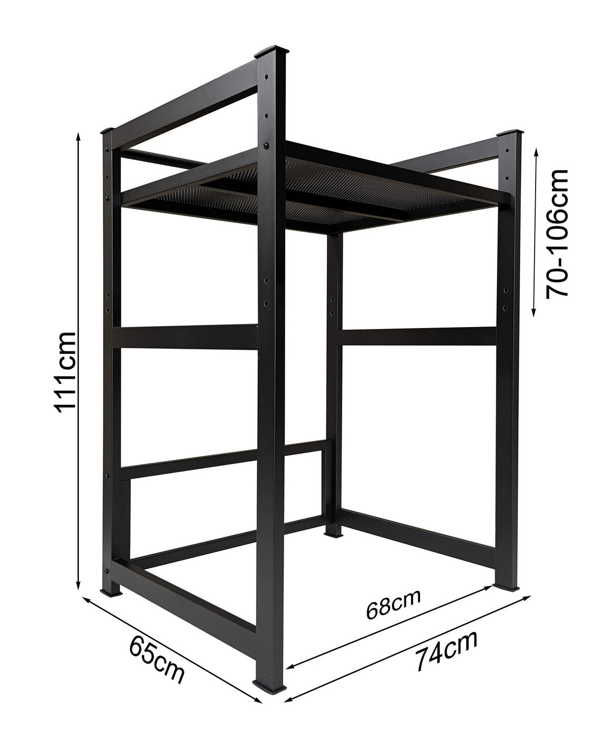 WASCHMASCHINENREGAL 74x65x111cm - Schwarz, Metall (74/111/65cm) - QUICK STAR