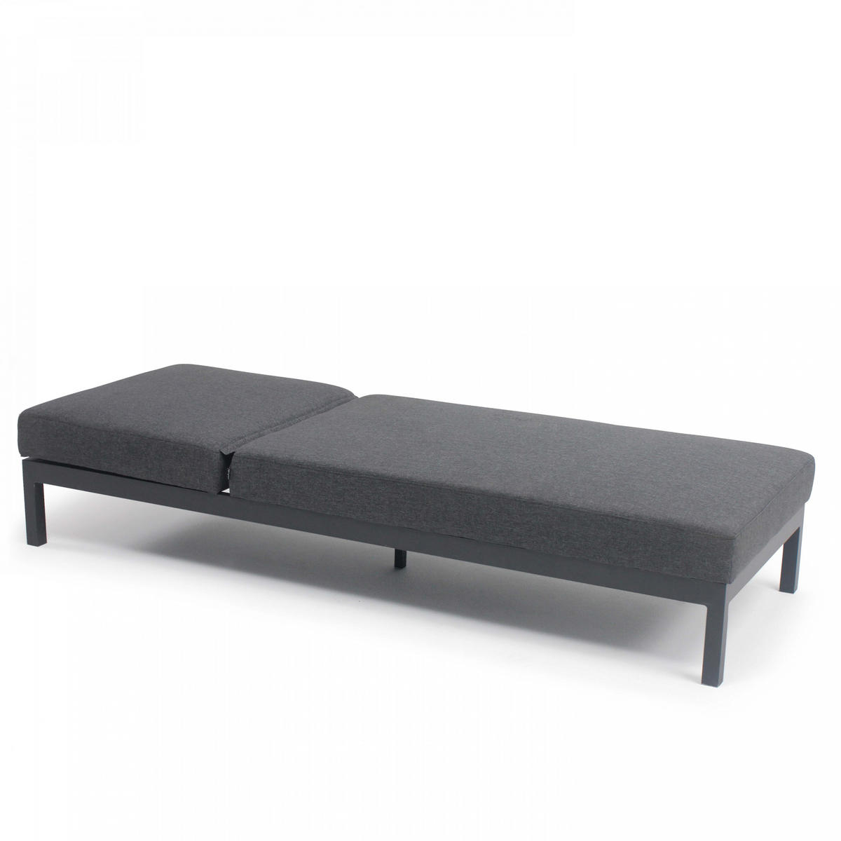 SONNENLIEGE mit Ablage, Grau - Grau, Metall (75/74/202cm) - Oviala
