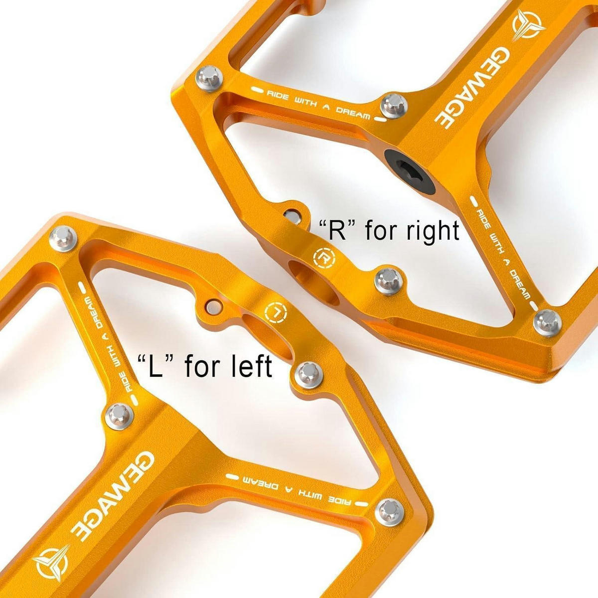 FAHRRADPEDALE Rennrad/Mountainbike Aluminium Gold - Goldfarben, Metall (10/1.5/10.4cm)