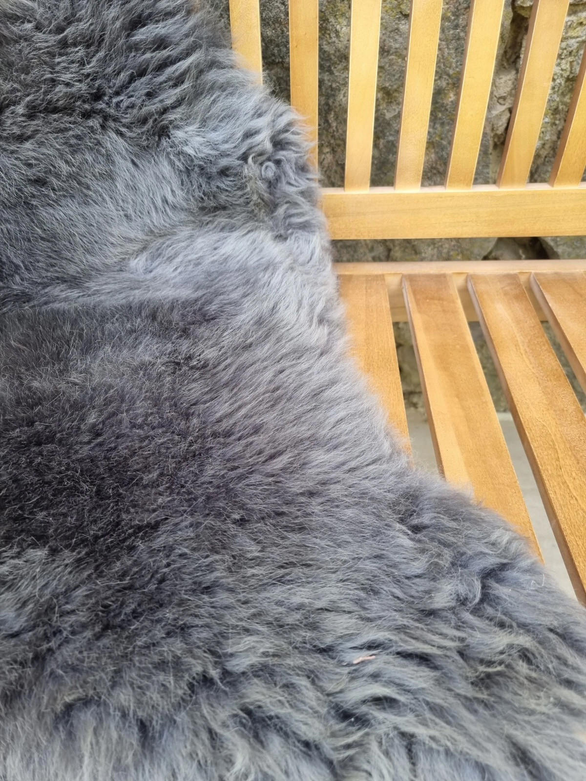 SCHAFFELL Premium Lammfell Natur ungeschoren weiche Wolle Silber Grau ca. 135 cm - Grau, Fell (75/135cm) - Provellus