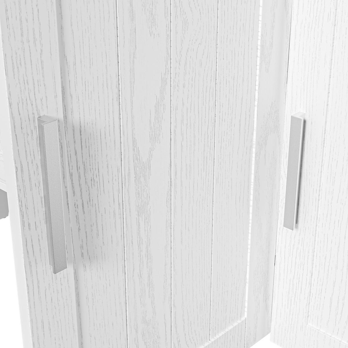 GESCHIRRSCHRANK aus Spanplatte 114x40x190 cm in Weiß/Braun mit Glastüren - Weiß, Holzwerkstoff (114/190/40cm) - Modfu