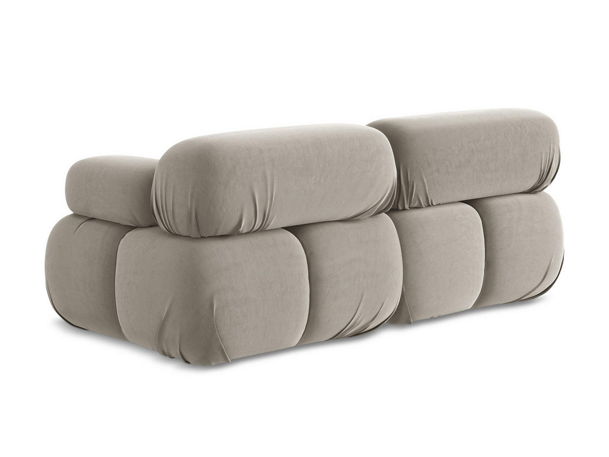2-SITZER-SOFA Samt Stoff Grau - Taupe/Lila, Kunststoff/Textil (190/70/96cm) - Makamii