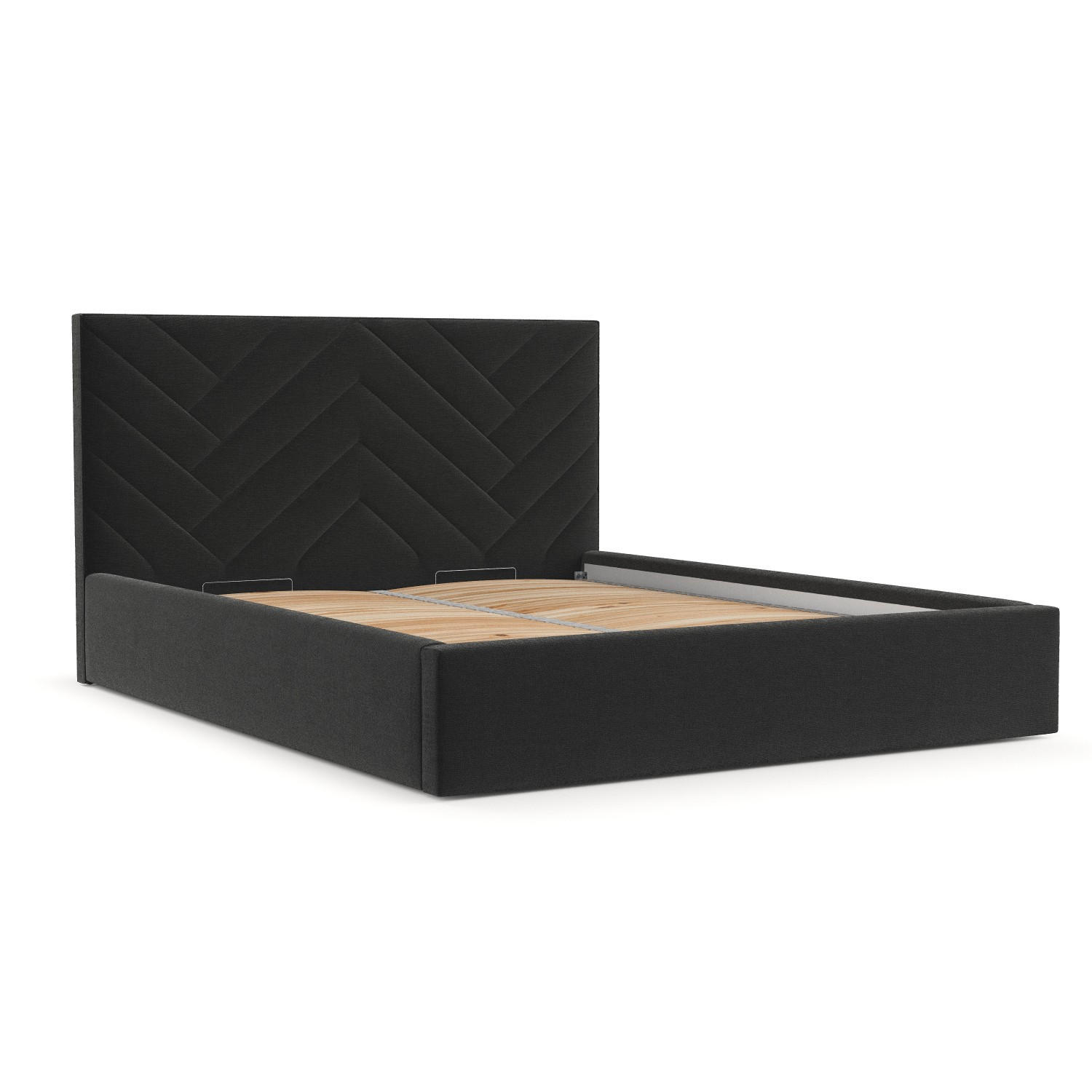 AltaBeds Polsterbett Schwarz 160x200 cm