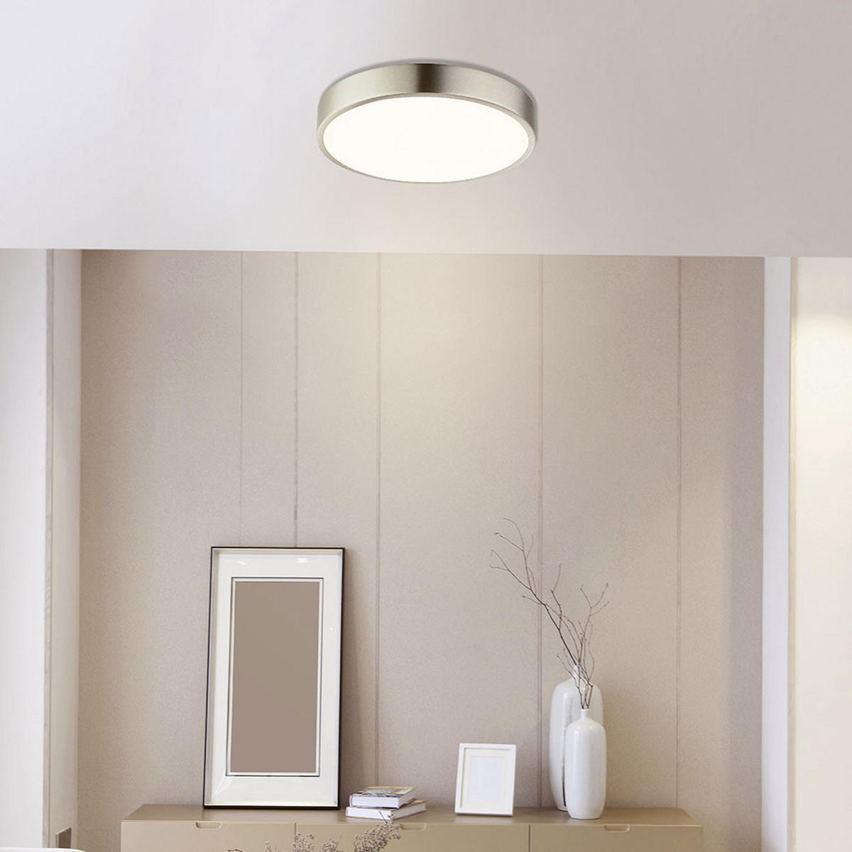 LED DECKENLEUCHTE VITOS Silber Metall - Silberfarben, Metall (22/22/2.6cm) - Globo Lighting