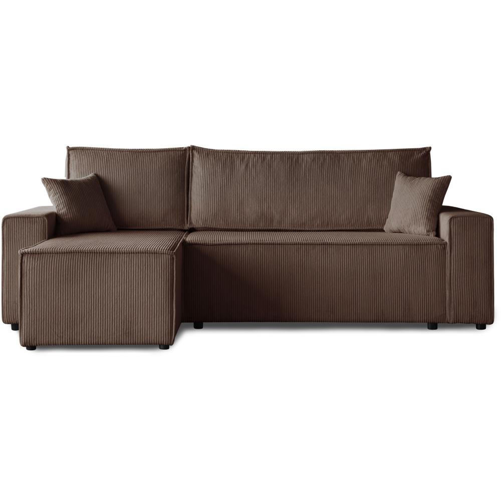ROHOVÁ ROZKLÁDACÍ POHOVKA Hektor, s funkcí spaní, hnědá - černá/hnědá, textil/plast (247/152cm) - Beautysofa