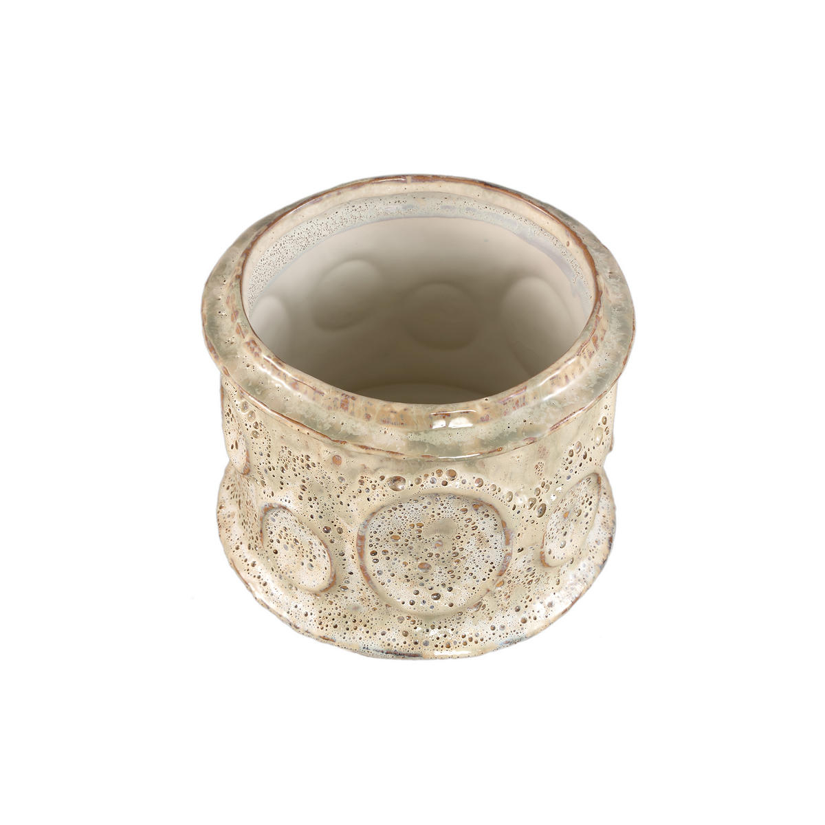 TOPF Gregorie Beige 19/19/17cm - Beige, Keramik (17cm) - PTMD Collection