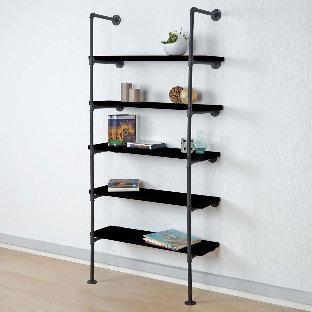 STANDREGAL Anthrazit - Anthrazit, Holz (80/165/28cm) - MCW