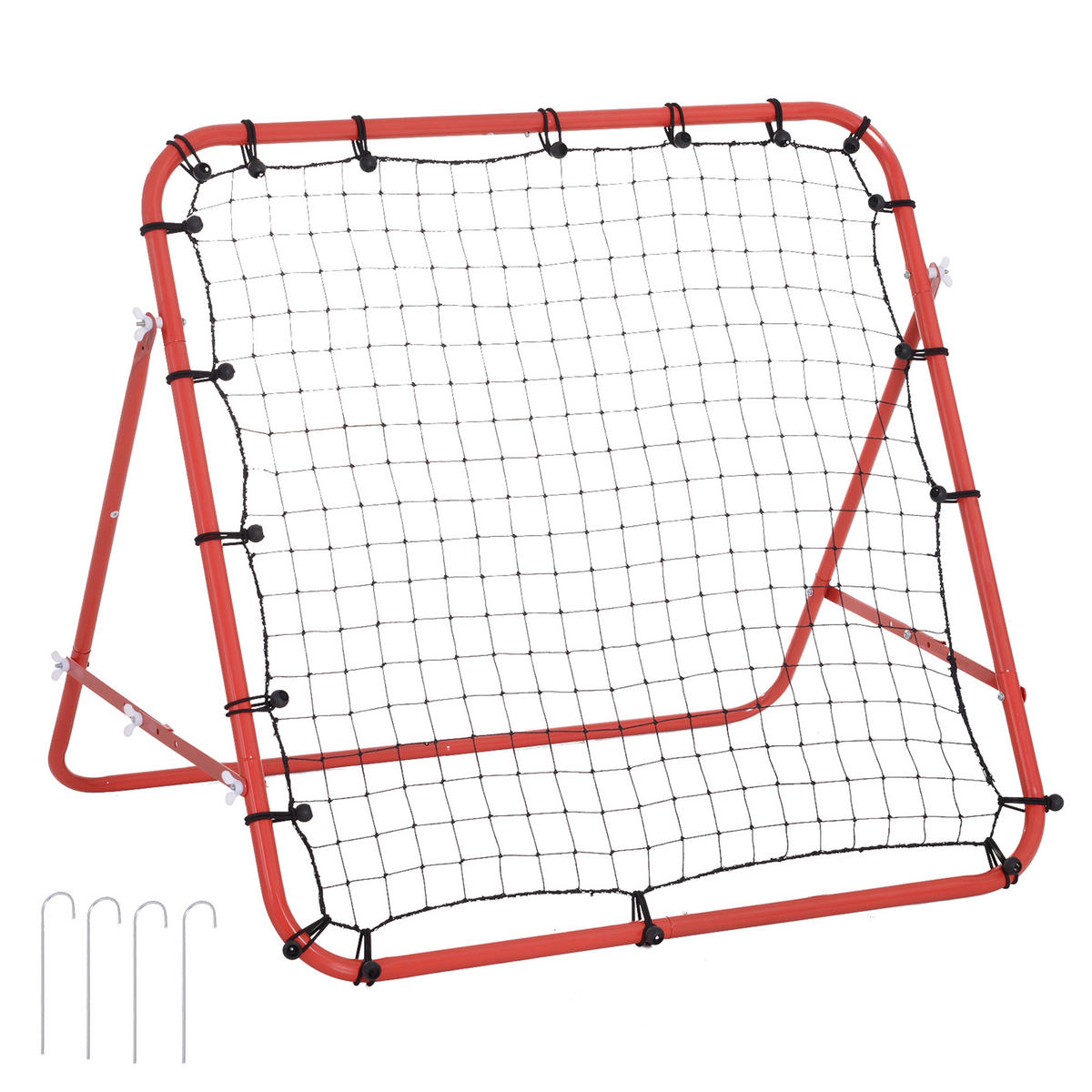 REBOUNDER DE-18596 verstellbarer Winkel mit 20 elastischen Seilen - Rot, Kunststoff (80/96cm) - ComfortXL