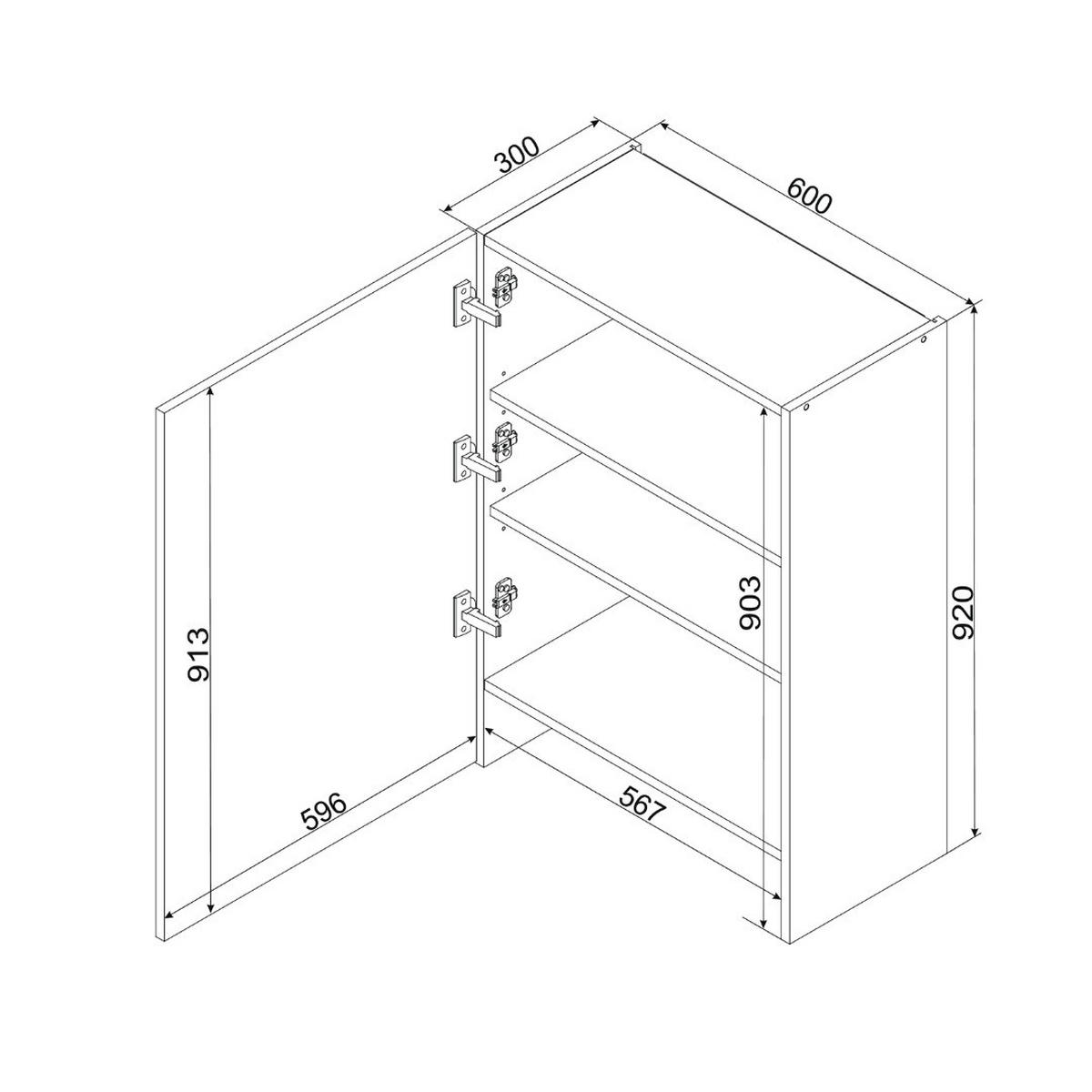 HÄNGESCHRANK W60/68 SLIM P/L OK.CZ - ARVION - Integrierter Dunstabzug - Grün, Holz/Metall (60/68/30cm) - ROYAL24_MARKT