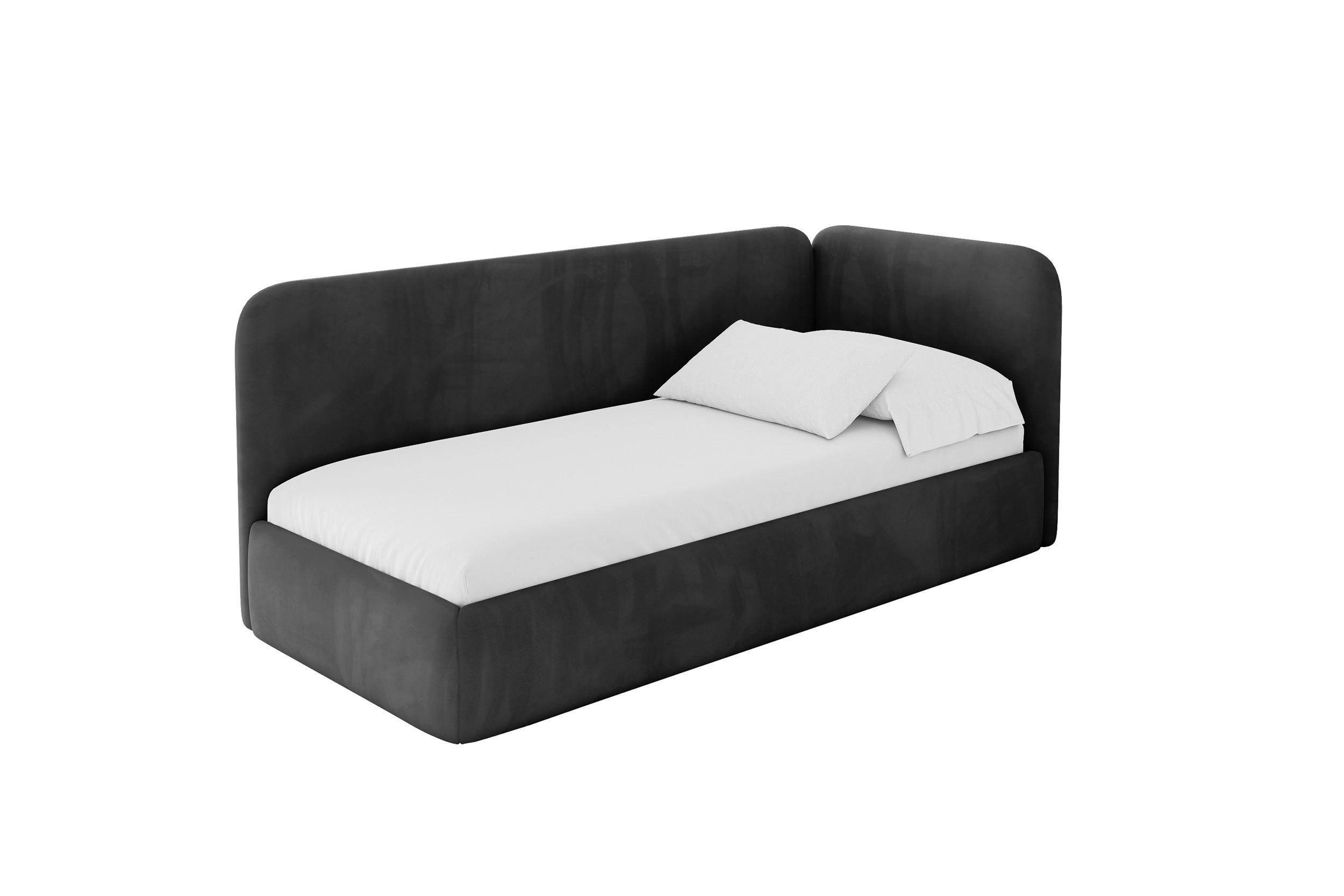 ALTDECOR JEDNOLŮŽKOVÁ POSTEL pro mládež s úložným prostorem, vlevo - ELSY 80x200 černá