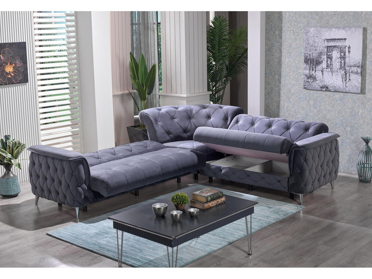 ECKSCHLAFSOFA Sucre Anthrazit - Langer Schenkel Links - Anthrazit, Holzwerkstoff/Kunststoff (315/245cm)