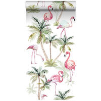 XXL-VLIESTAPETE Flamingos 50 x 900 cm - Pink, Papier (50/0.1cm) - ESTAhome