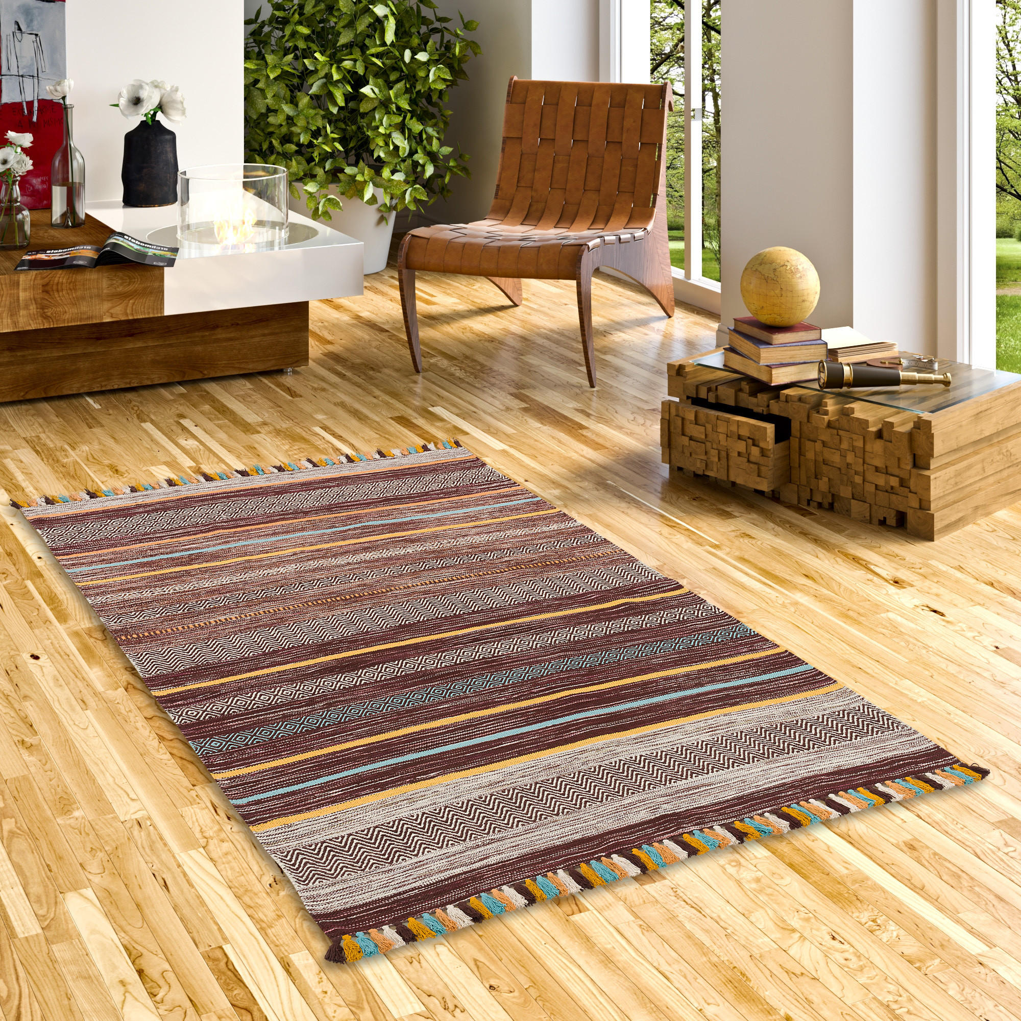 NATUR TEPPICH KELIM KALLEEN - Braun, Textil (200/300cm) - Pergamon