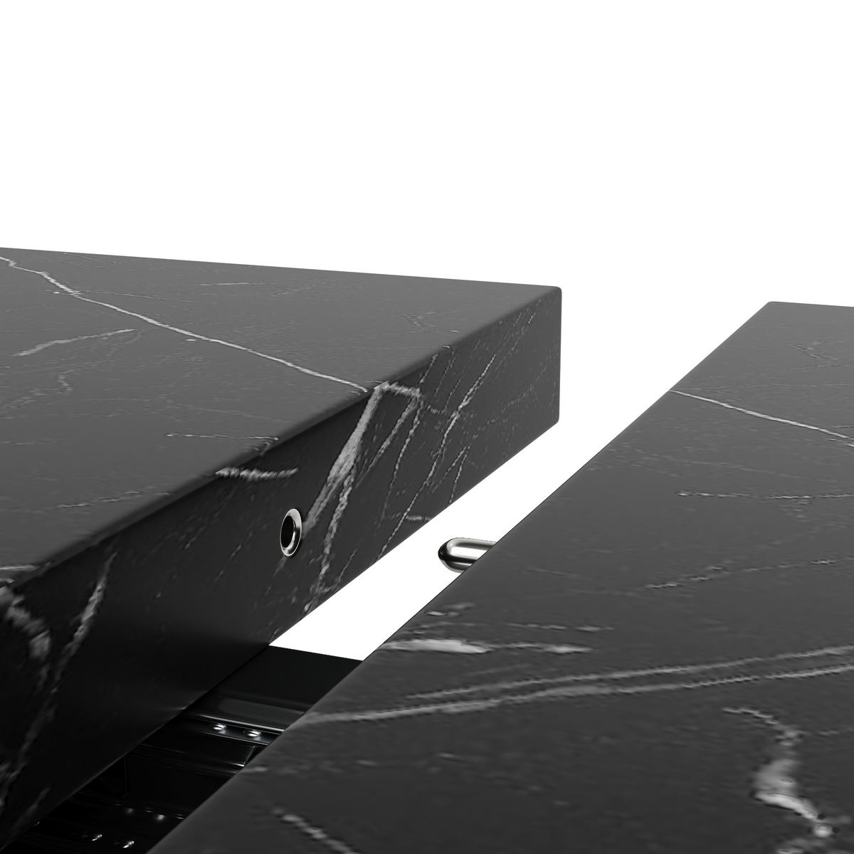 ESSTISCH Ausziehbar 120-160Cm Holz Schwarz 6 Personen - Schwarz, Metall (80/120/75cm) - FLIEKS