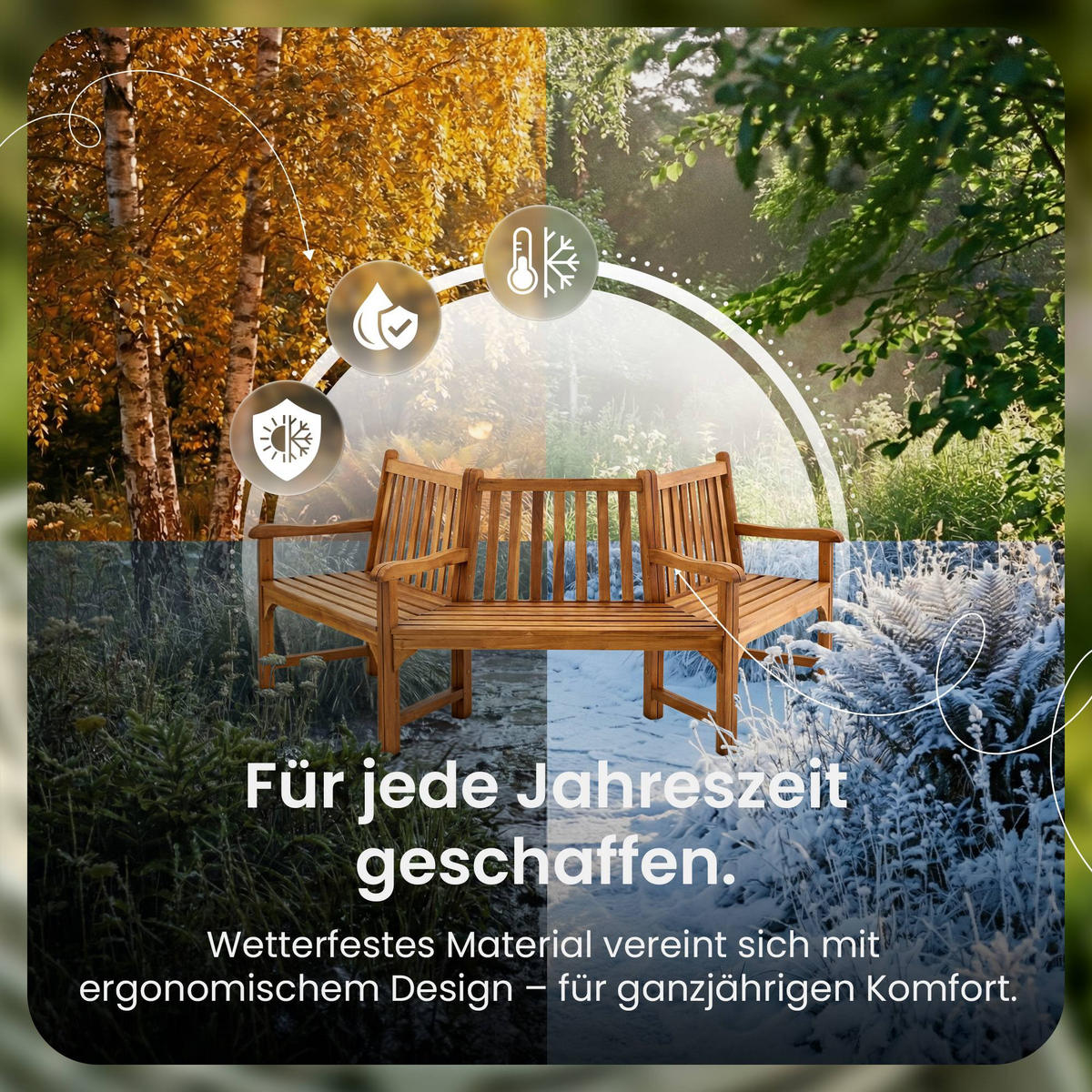 GARTENBANK 250/125 cm Holz Teak - Teakfarben, Holz (250/93/125cm) - CLP