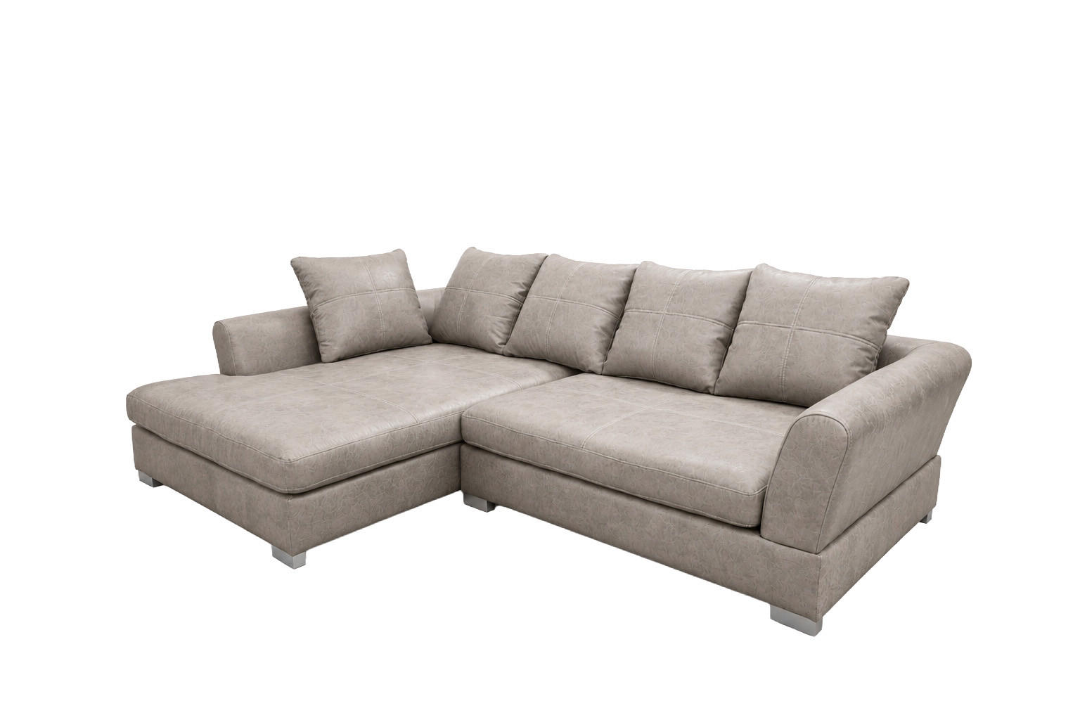 ECKSOFA L-Form, Möbelbezugsstoff Preston, Cappuccino, Links, ANNA - Cappuccino, Holz (290/182cm) - Kaiser Möbel
