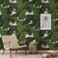 TAPETE Bananenblätter aus echtem Papier, 280x200cm, 8 Bögen - Grün, Papier (200/280cm) - WALLPAPERS4BEGINNERS