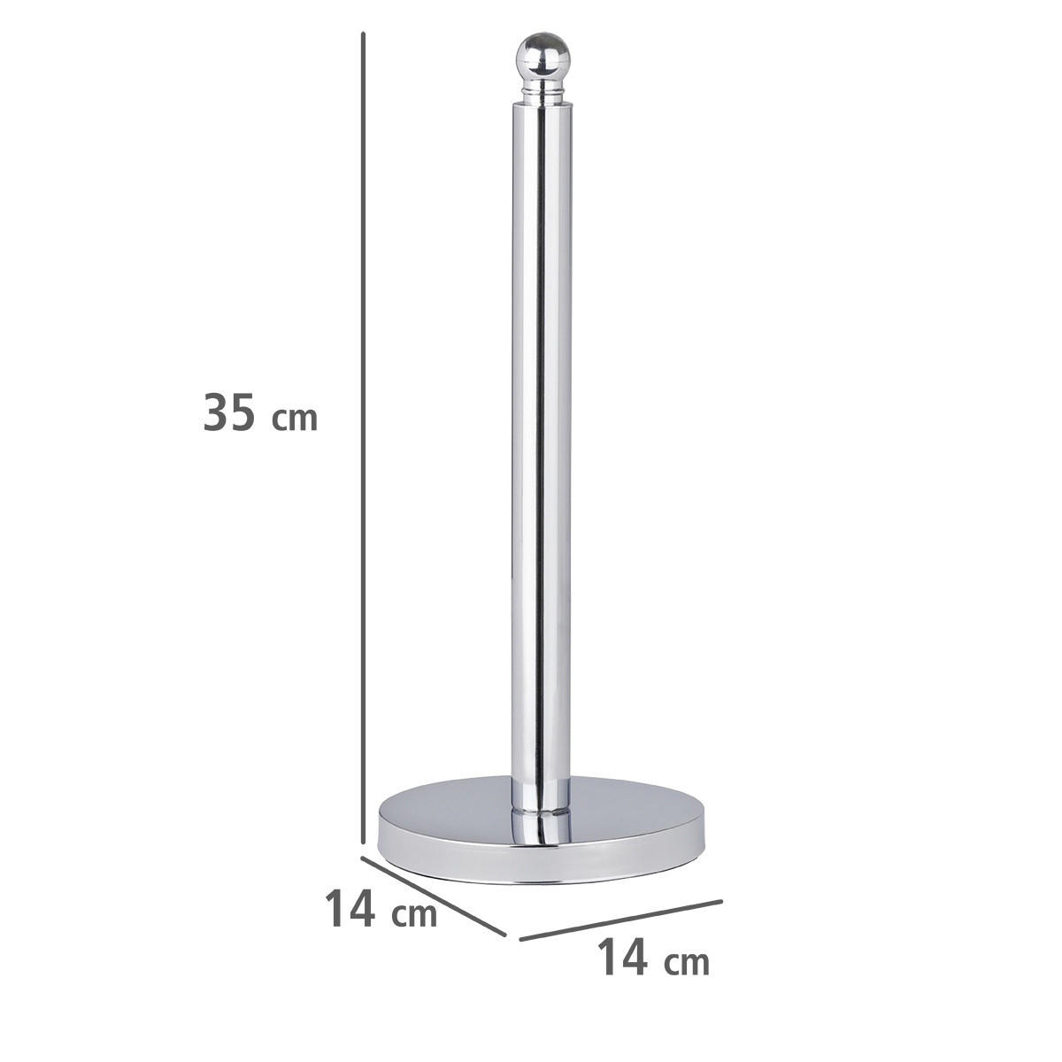 TOILETTENPAPIERSTÄNDER Viterbo 14/14/35 cm - Silberfarben, Metall (14/35/14cm) - Wenko