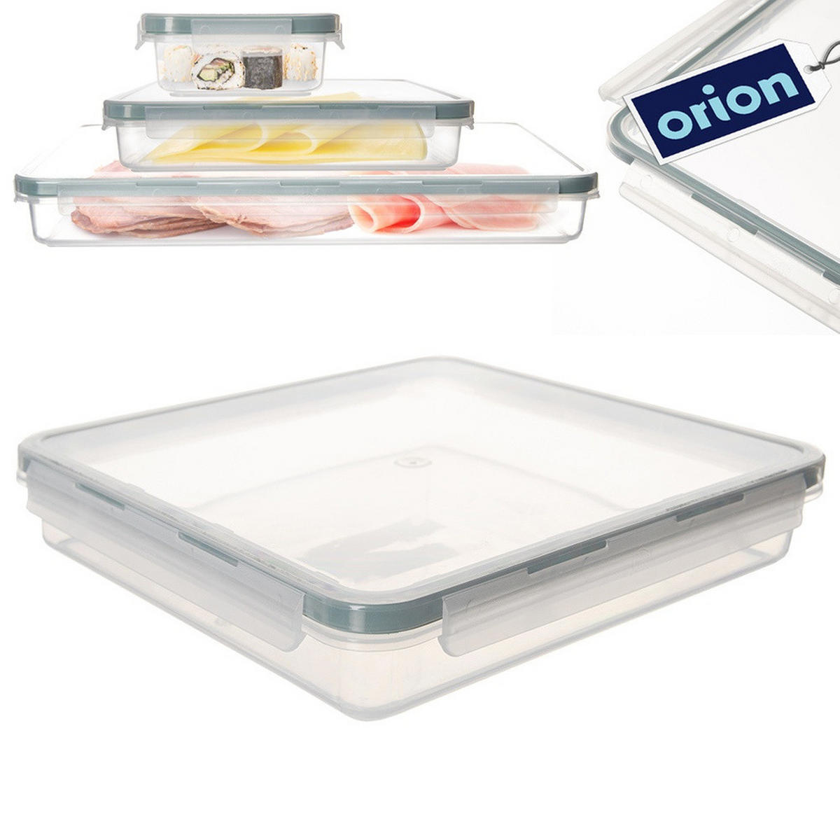 LEBENSMITTELBEHÄLTER flach 900 ml Transparent - Transparent, Kunststoff (21.5/4/21.5cm) - Orion 