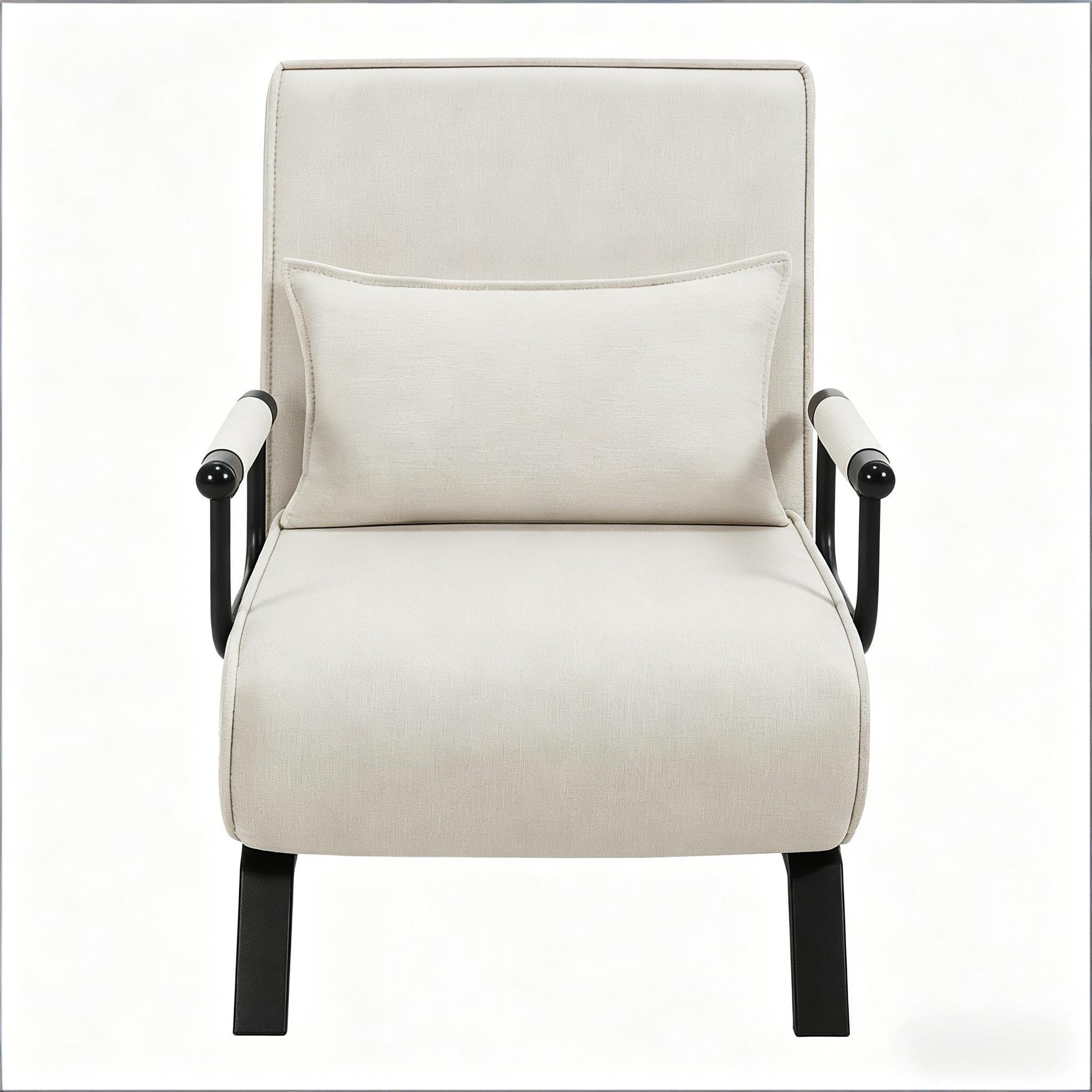 SCHLAFSESSEL 3-in-1, 5-fach verstellbar, DE-42146, Beige - Beige, Metall (75/78/65cm) - ComfortXL