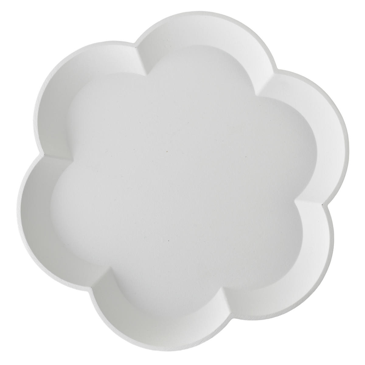 DEKOSCHALE Daz Blume Weiß 30/30/8 cm Holz - Weiß, Holz (30/8cm) - Mondex