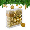 WEIHNACHTSKUGELN-SET 110-tlg. - Goldfarben, Kunststoff (8/9/8cm) - Relaxdays
