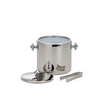EISWÜRFELBEHÄLTER mit Zange Hochglanz poliert (H) 16,5 x (Ø) 15 cm - Silberfarben, Paraffin (15/16.5/16.5cm) - Hermann Bauer jun. Kollektion GmbH