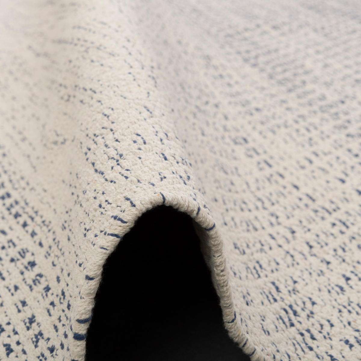 BAUMWOLLE NATUR KELIM TEPPICH SANDY MELIERT - Blau, Textil (70/140cm) - Pergamon