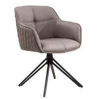 STUHL EUPHORIA Echtleder Taupe 80 cm - Taupe/Schwarz, Leder/Metall (58/82/60cm) - riess-ambiente