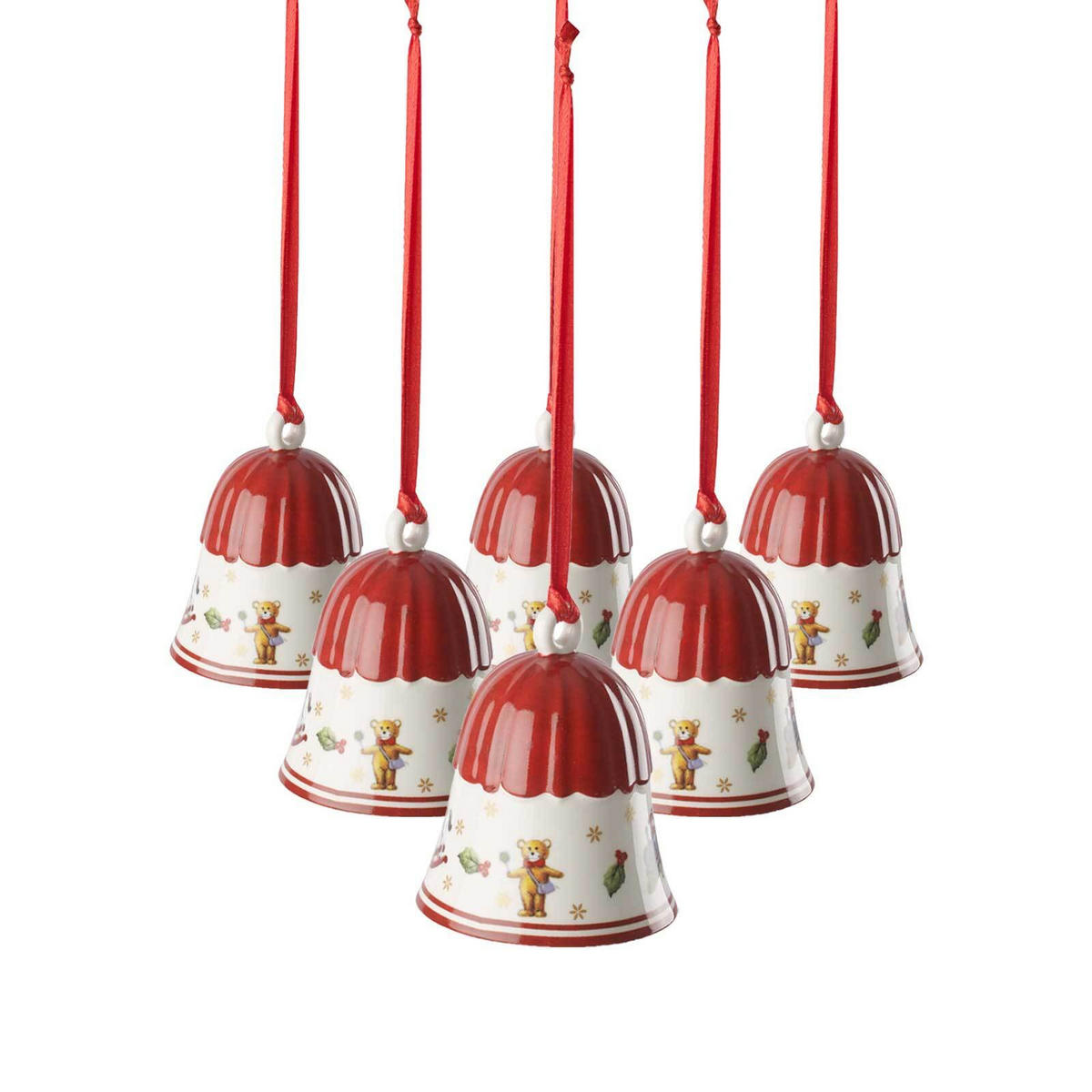 GLOCKE Toy's Deligth Decoration bunt ø 5,4 cm 6er Set - Multicolor, Keramik (5.4/6.5/5.4cm) - Villeroy & Boch