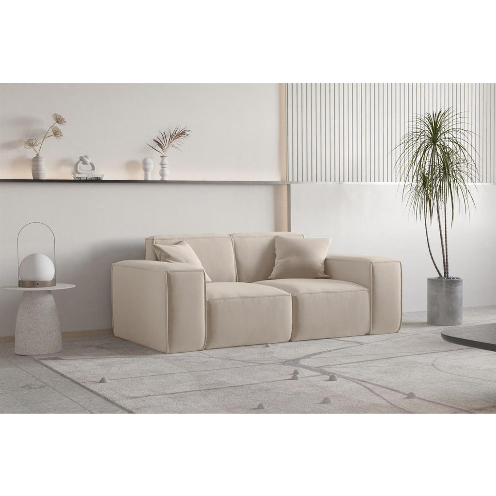 Thumbnail - Fun Möbel Sofa, Sand, Textil, 186x73x88 cm, Wohnzimmer, Sofas & Couches, Sofas, 2-Sitzer Sofas
