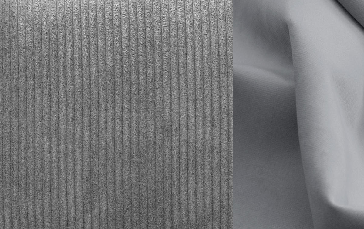 ECKSOFA TAUER 5-Sitzer, hellgrau - Hellgrau/Schwarz, Holzwerkstoff/Kunststoff (173/294cm) - Courtois Laville