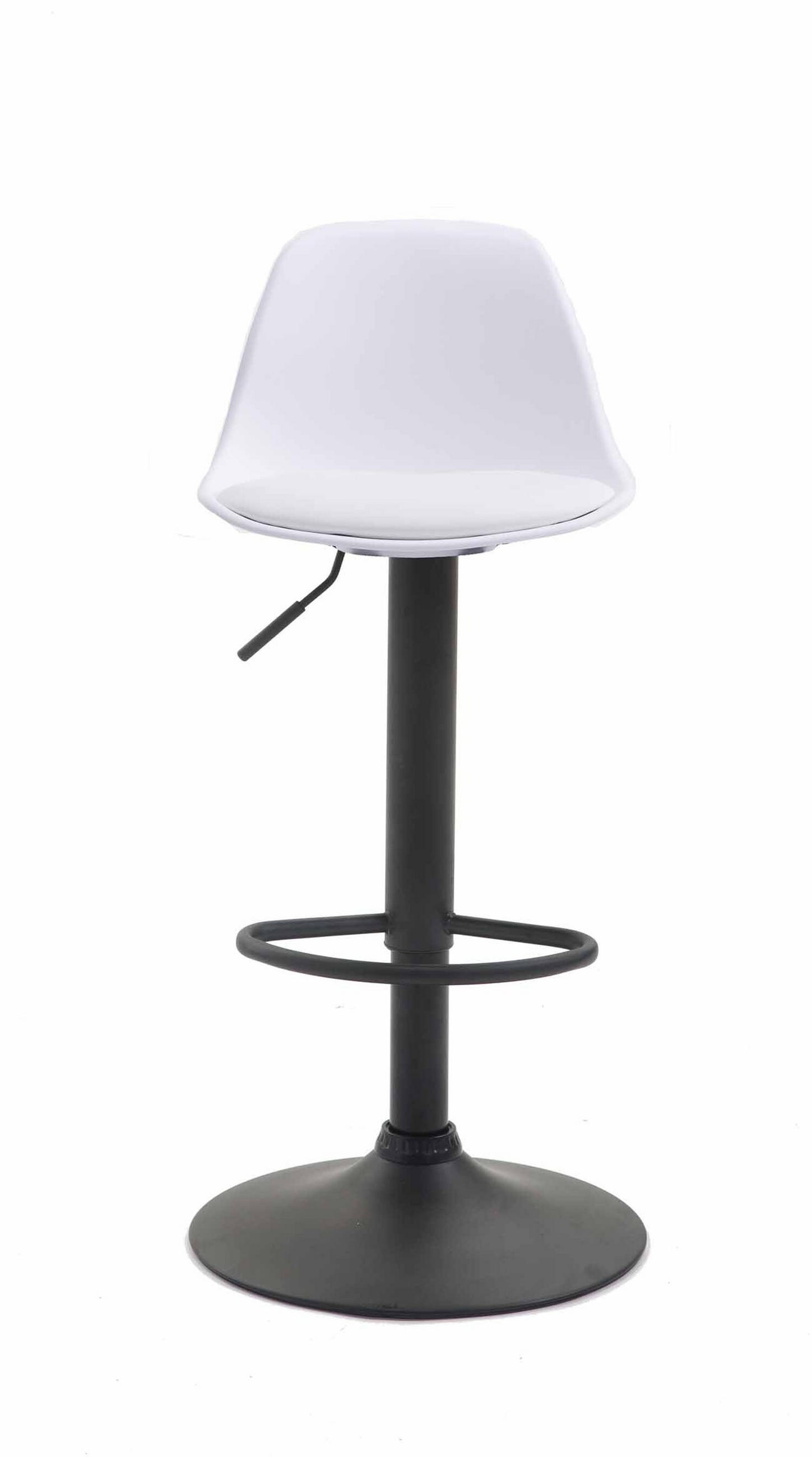 BARHOCKER Kilian, Gestell schwarz, Kunstleder Weiß - Schwarz/Weiß, Kunststoff/Textil (39/100/43cm) - TPFLiving