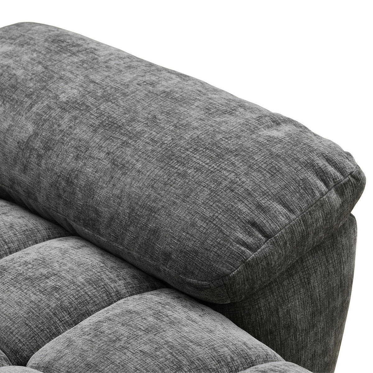 ECKSOFA mit Longchair - Grau - Chenille - Braun/Grau, Textil/Metall (266/178cm) - home24