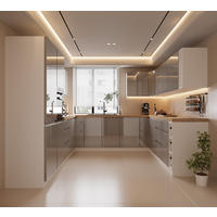 WINKELKÜCHE 320 cm x 280 x 260 cm - Aspen KA17-M320 - in Grau/Hochglanz - Grau, Holz (860/212/58cm) - Milaros Markt