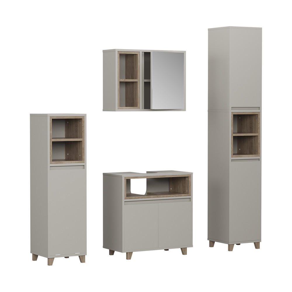 KOUPELNOVÝ NÁBYTEK Elnor Greige/Dub - šedobéžová/barva dubu, kompozitní dřevo (60/61/30cm) - Vicco