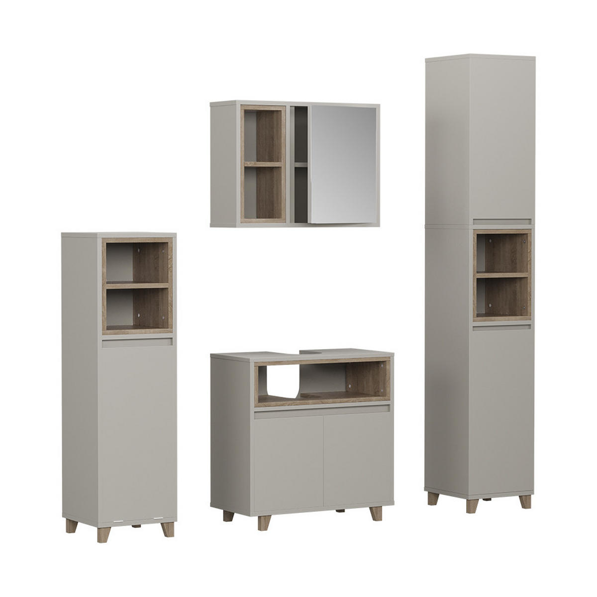 KOUPELNOVÝ NÁBYTEK Elnor Greige/Dub - šedobéžová/barva dubu, kompozitní dřevo (60/61/30cm) - Vicco