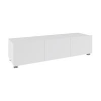 RTV-SCHRANK Bird Weiß, dreitüriger TV-tisch - Silberfarben/Weiß, Holzwerkstoff (150/37/43cm) - Bettso